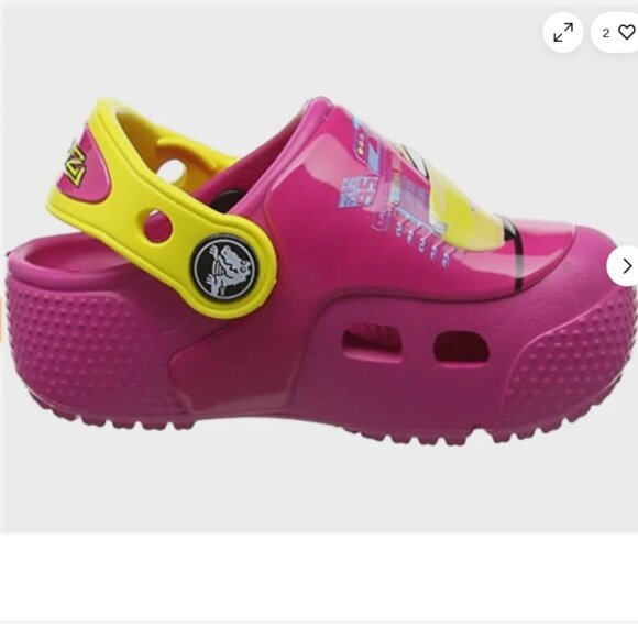 NEW Crocs Kids' Disney Cars Lights-Up Funlab Clog Shoe, Candy Pink, Sz. 1 - Picture 2 of 5